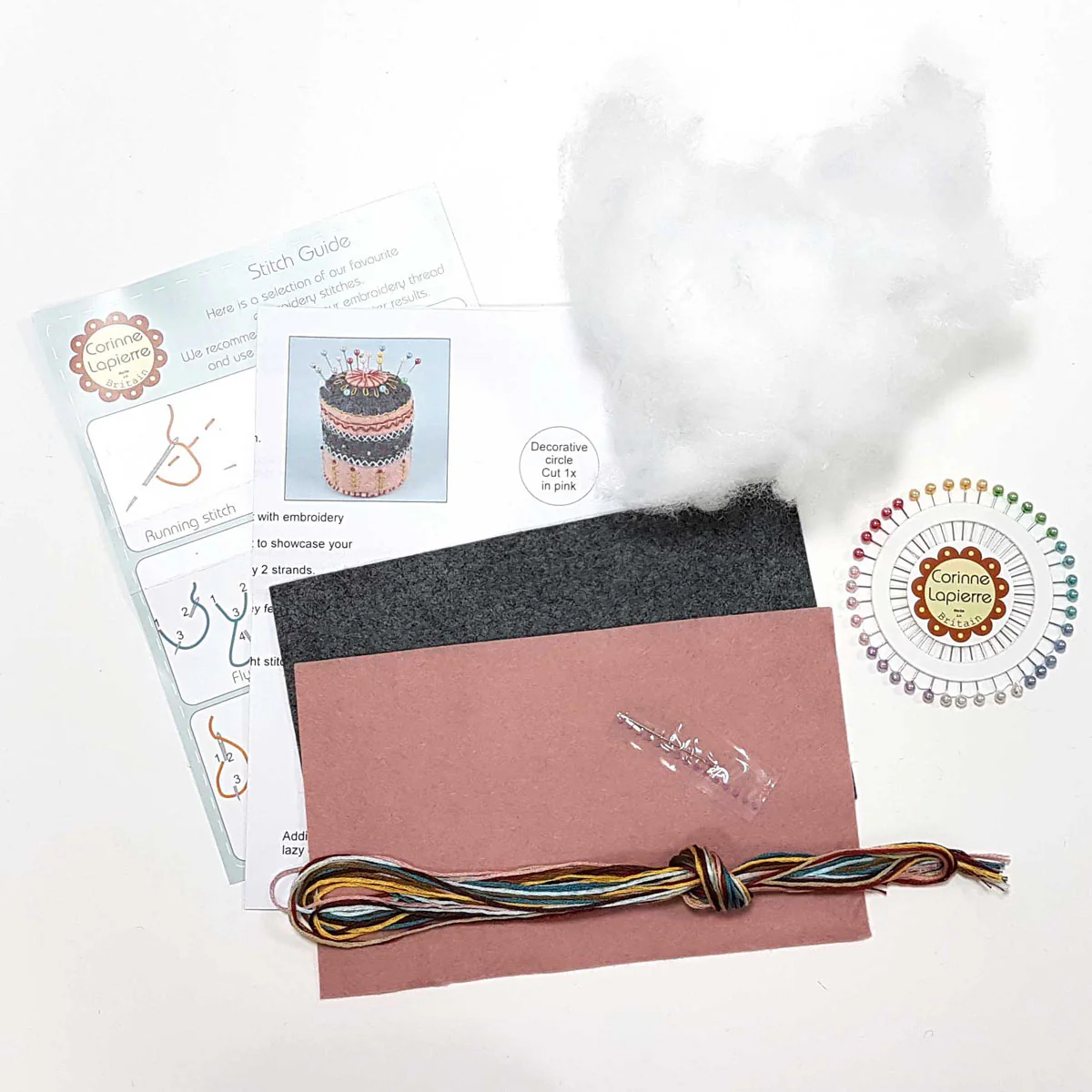 Hand Embroidered Felt Pincushion Kit - Image 6