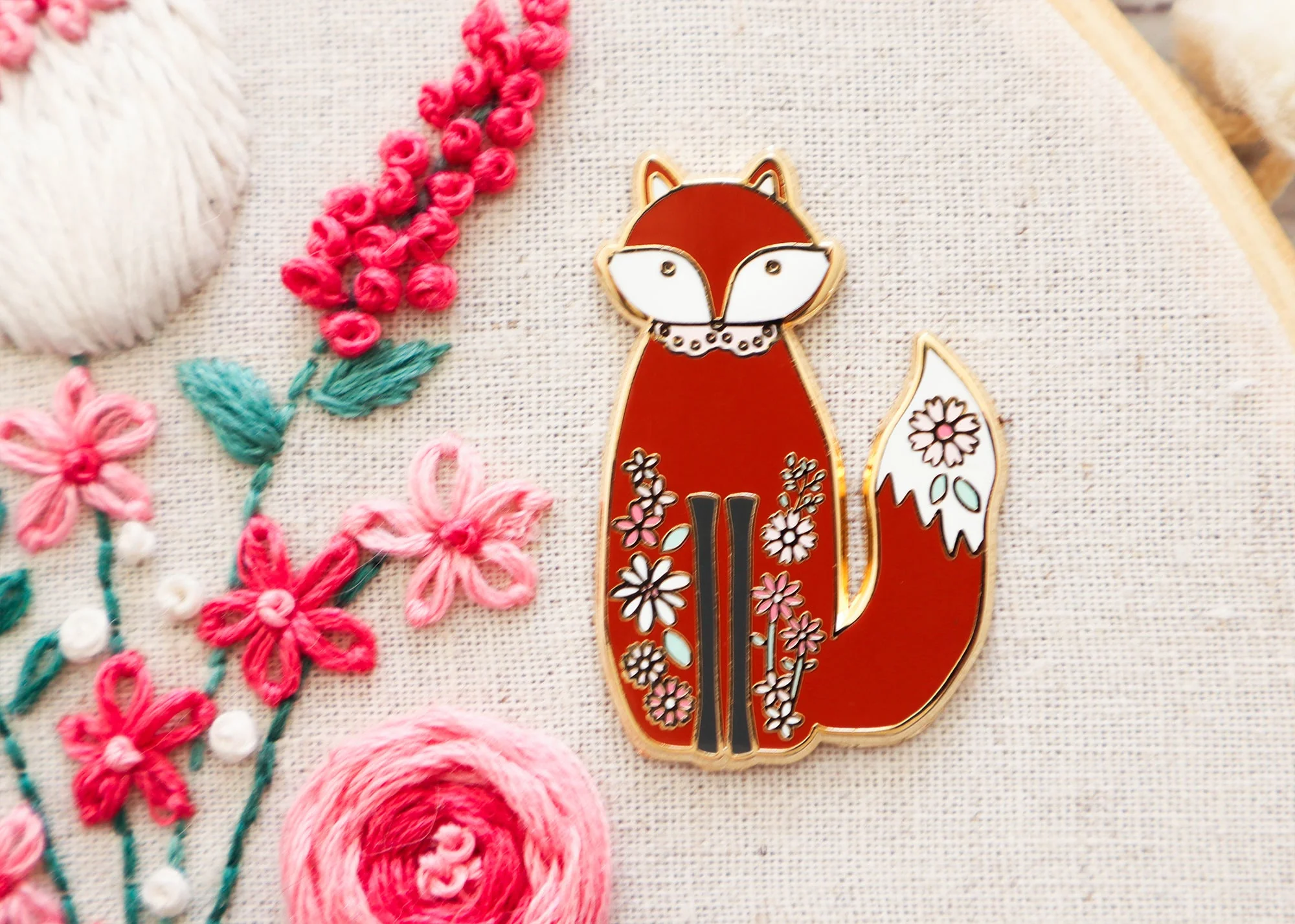 Floral Fox Needle Minder - Image 3