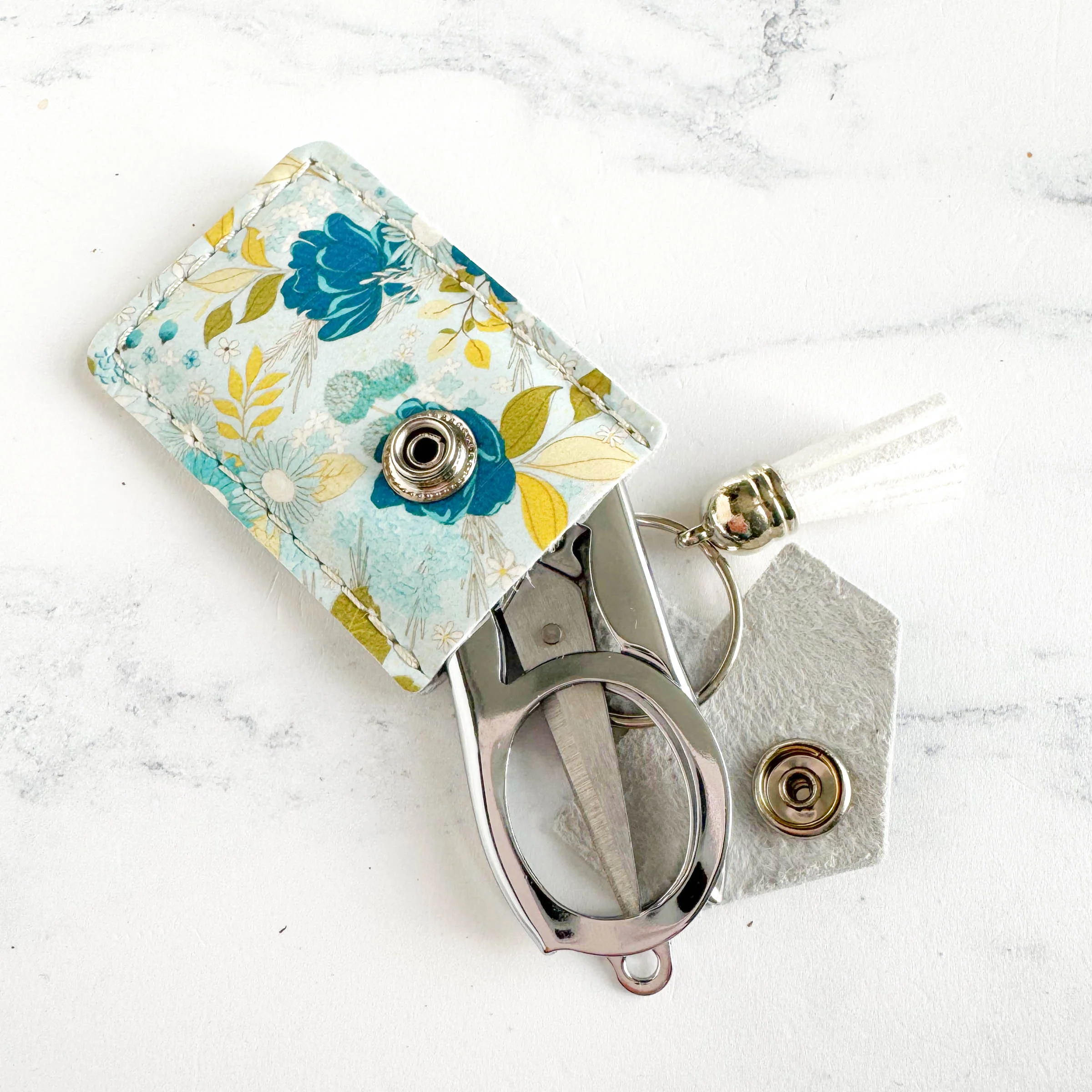 Folding Scissors with Leather Pouch - Feed My Soul - Image 3