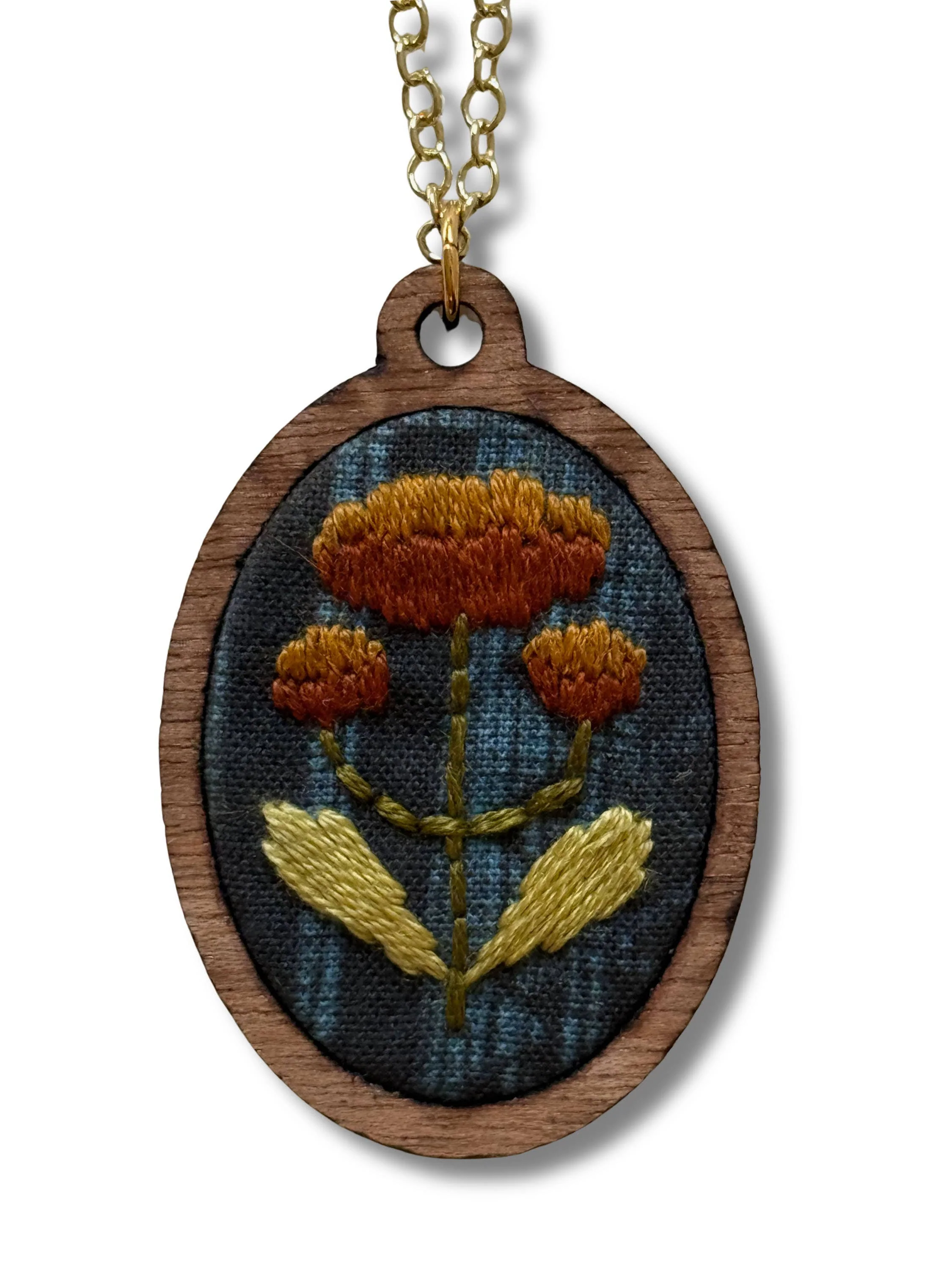 Hand Embroidery Necklace Kit - Folk Flowers - Image 4