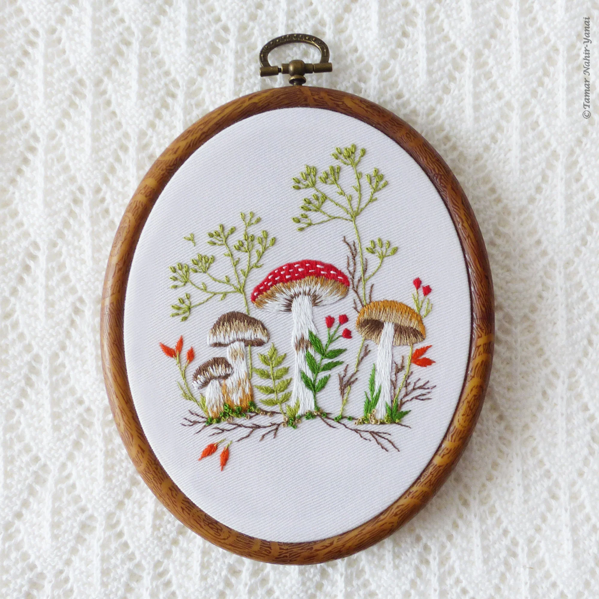 Forest Mushrooms Hand Embroidery Kit