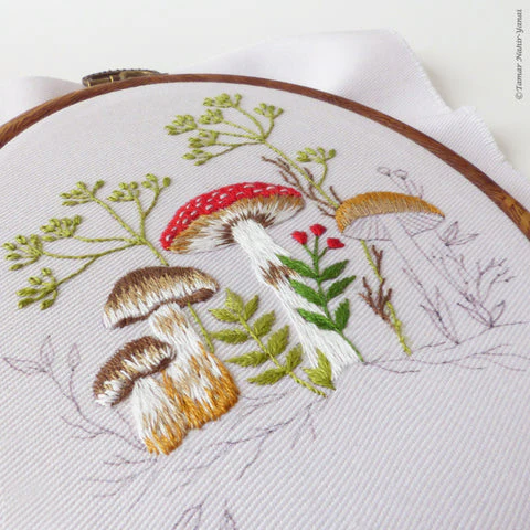 Forest Mushrooms Hand Embroidery Kit - Image 2