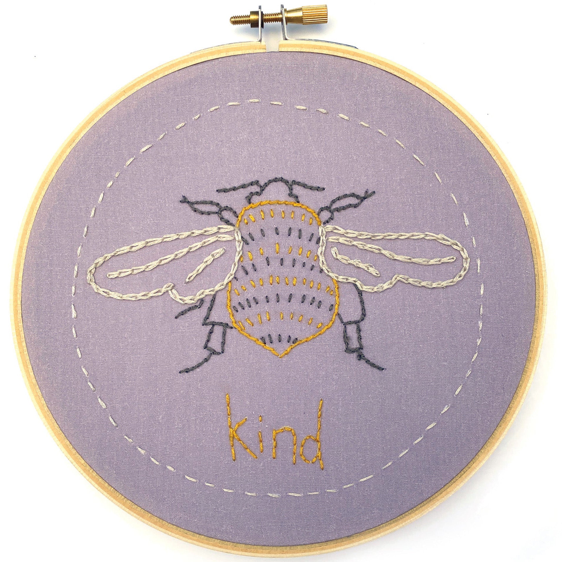 Four Stitch Hand Embroidery Sampler Kit - Bee Kind
