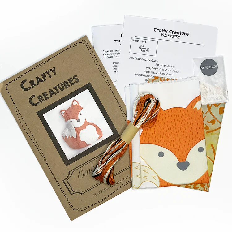 Fox Stuffie Hand Embroidery Kit - Image 2