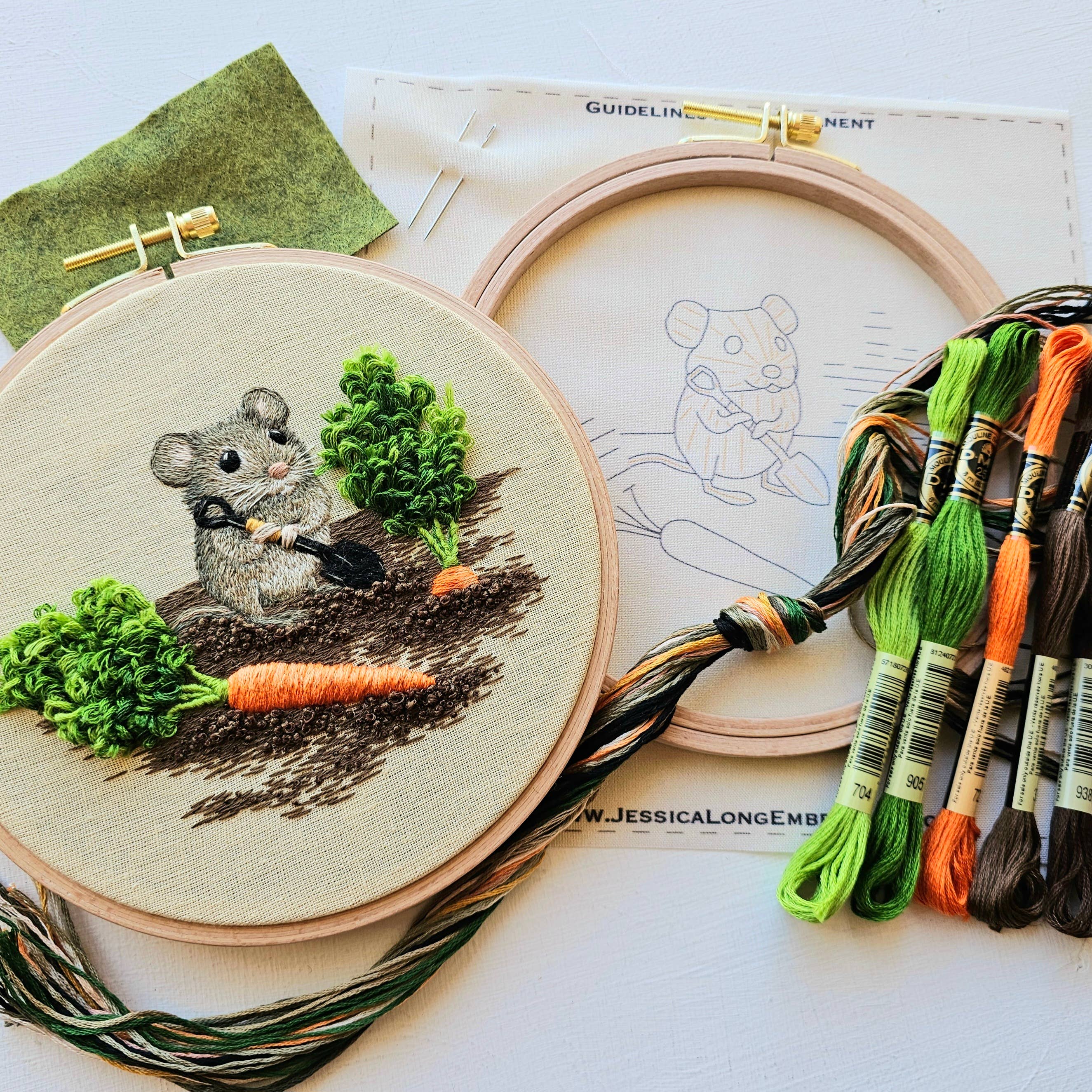 Garden Mouse Hand Embroidery Kit - Image 4