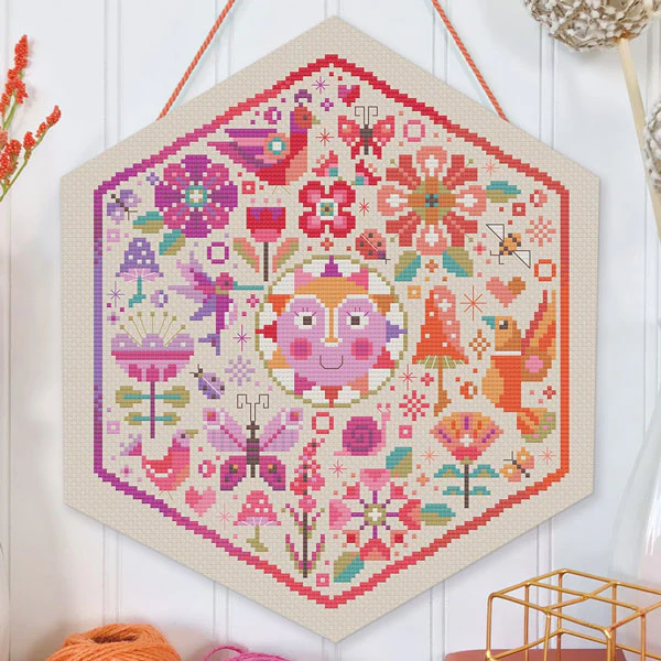 Garden Party Cross Stitch Pattern - Warm