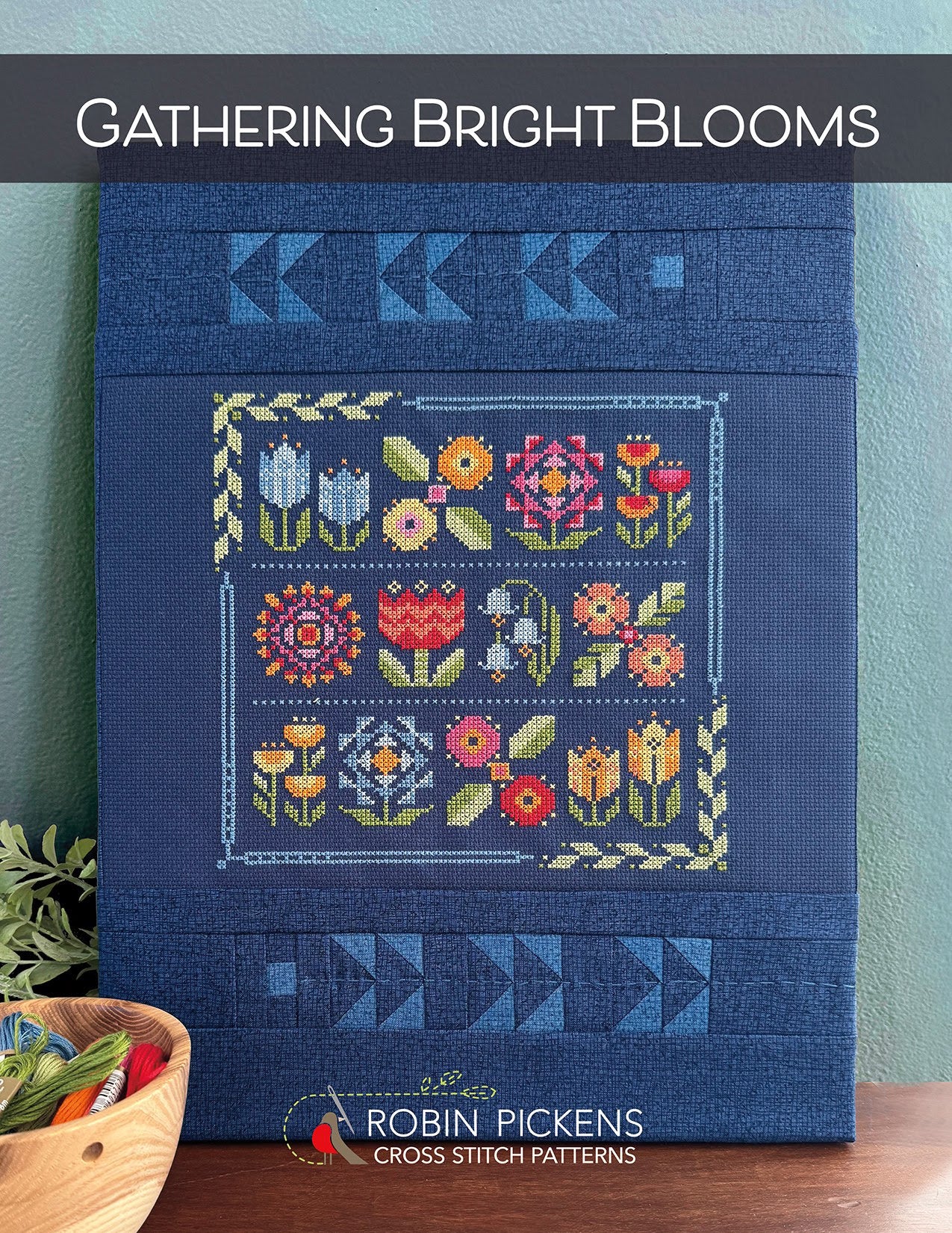 Gathering Bright Blooms Cross Stitch Pattern - Image 2