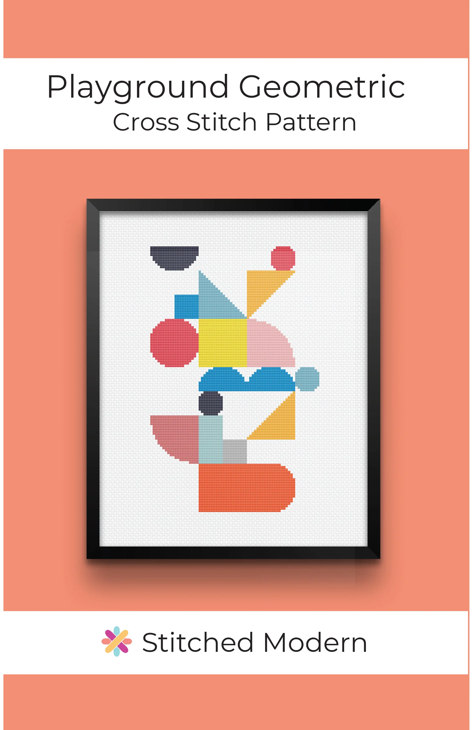 Geometric Playground Cross Stitch Kit - Image 3
