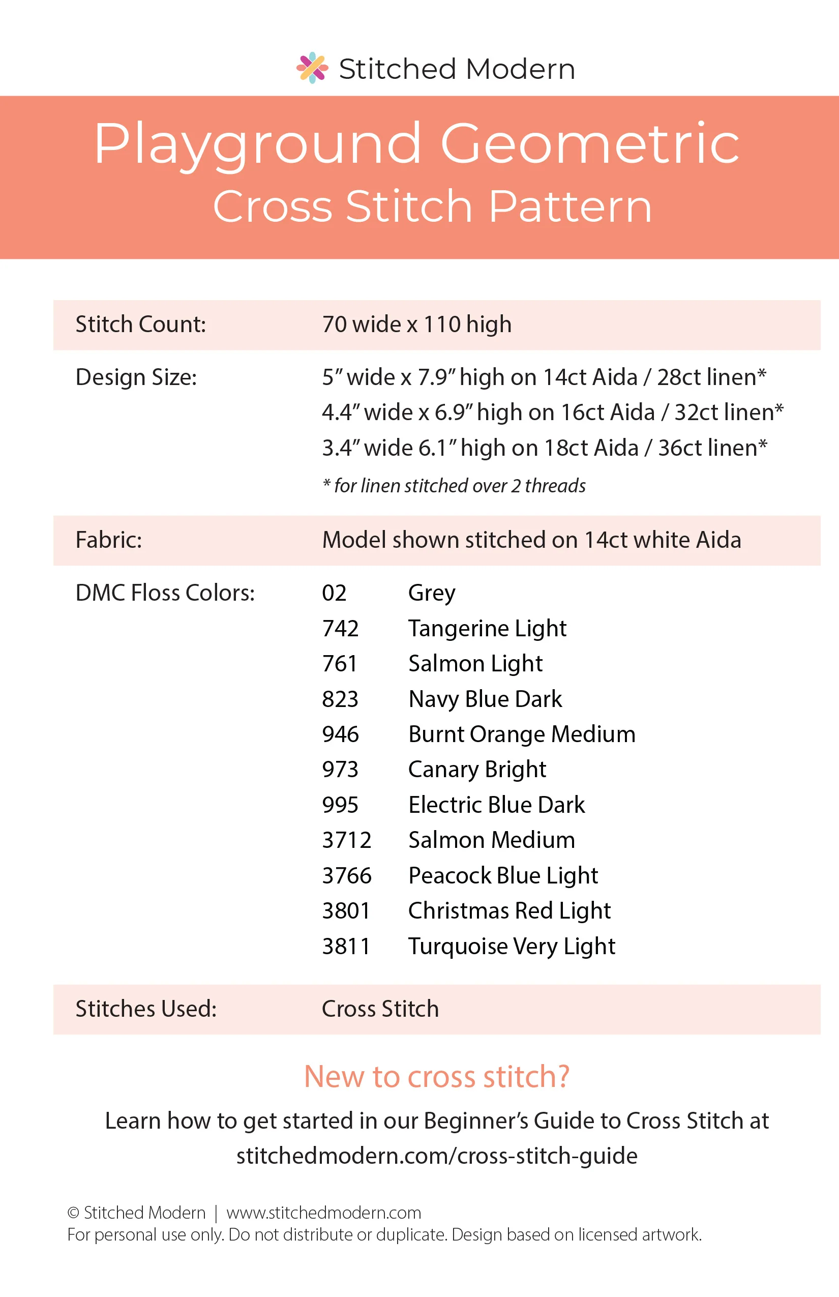 Geometric Playground Cross Stitch Kit - Image 4
