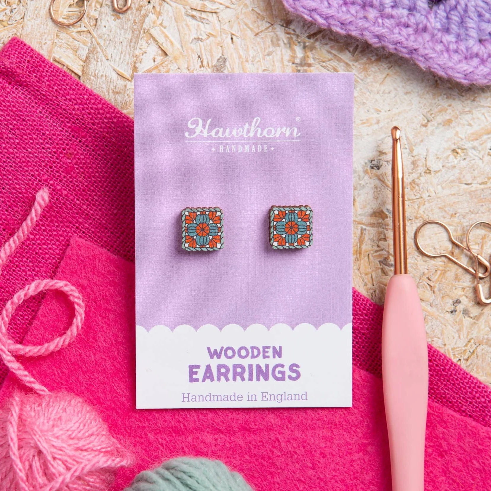 Crafty Earrings - Crochet Granny Square