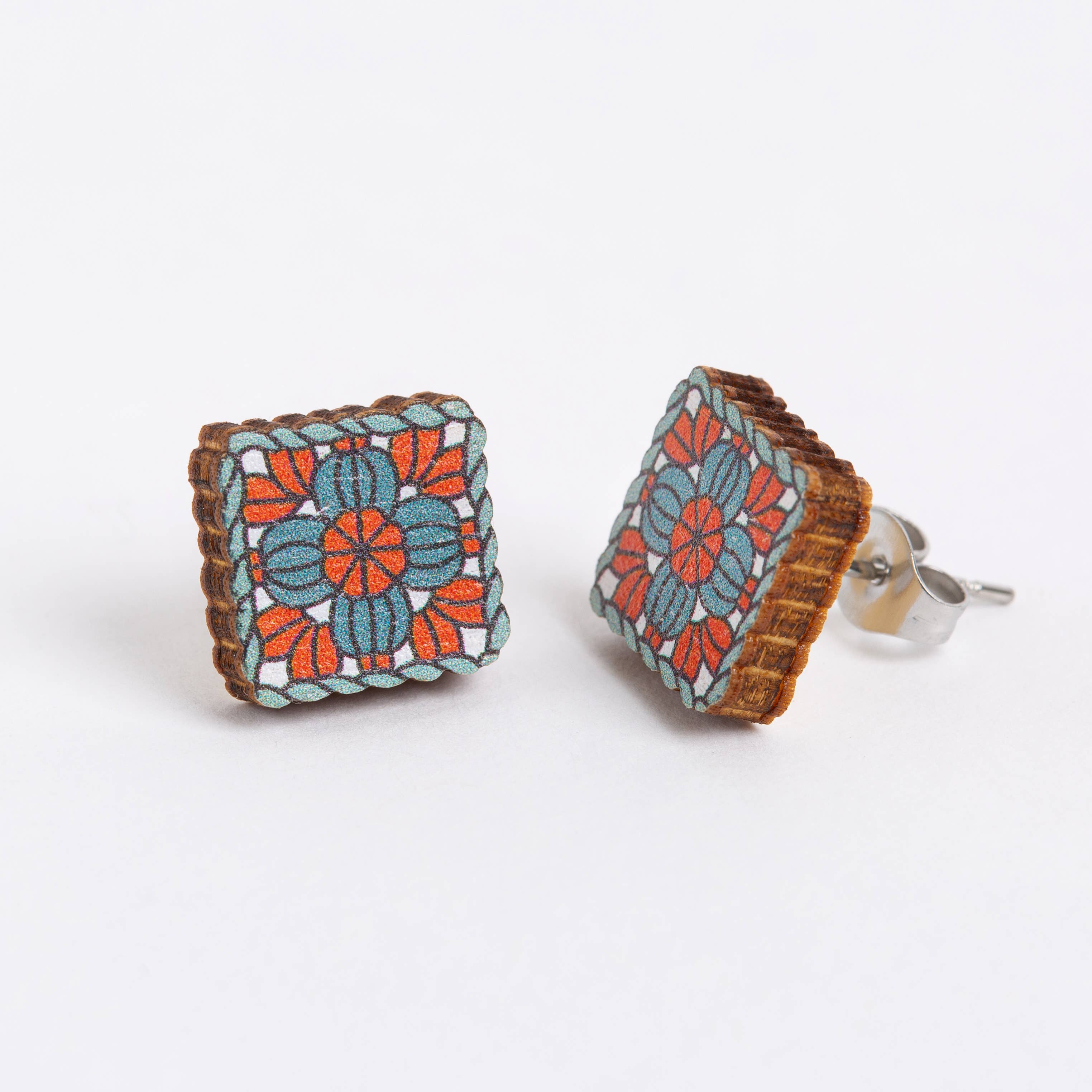 Crafty Earrings - Crochet Granny Square - Image 2