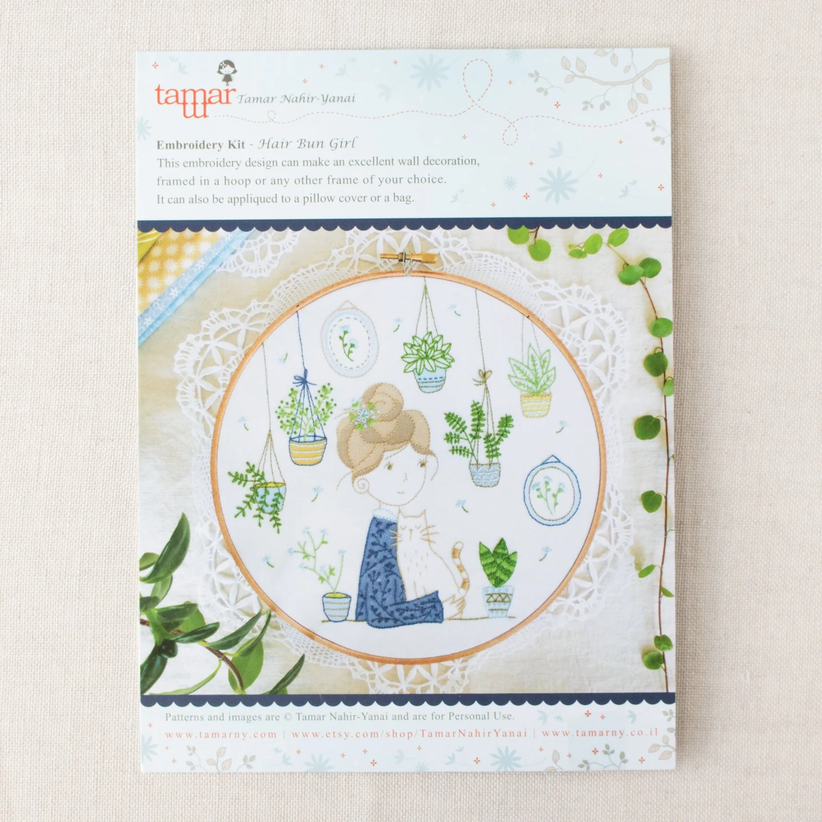 Hair Bun Girl Hand Embroidery Kit - Image 4