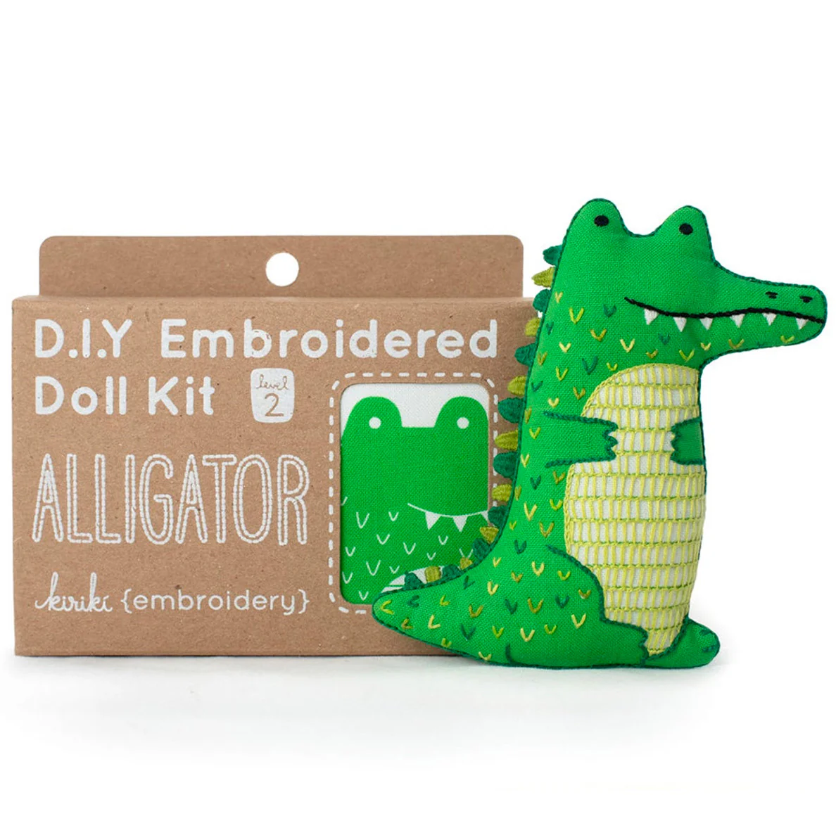 Hand Embroidered Plushie Doll Kit - Alligator - Image 2