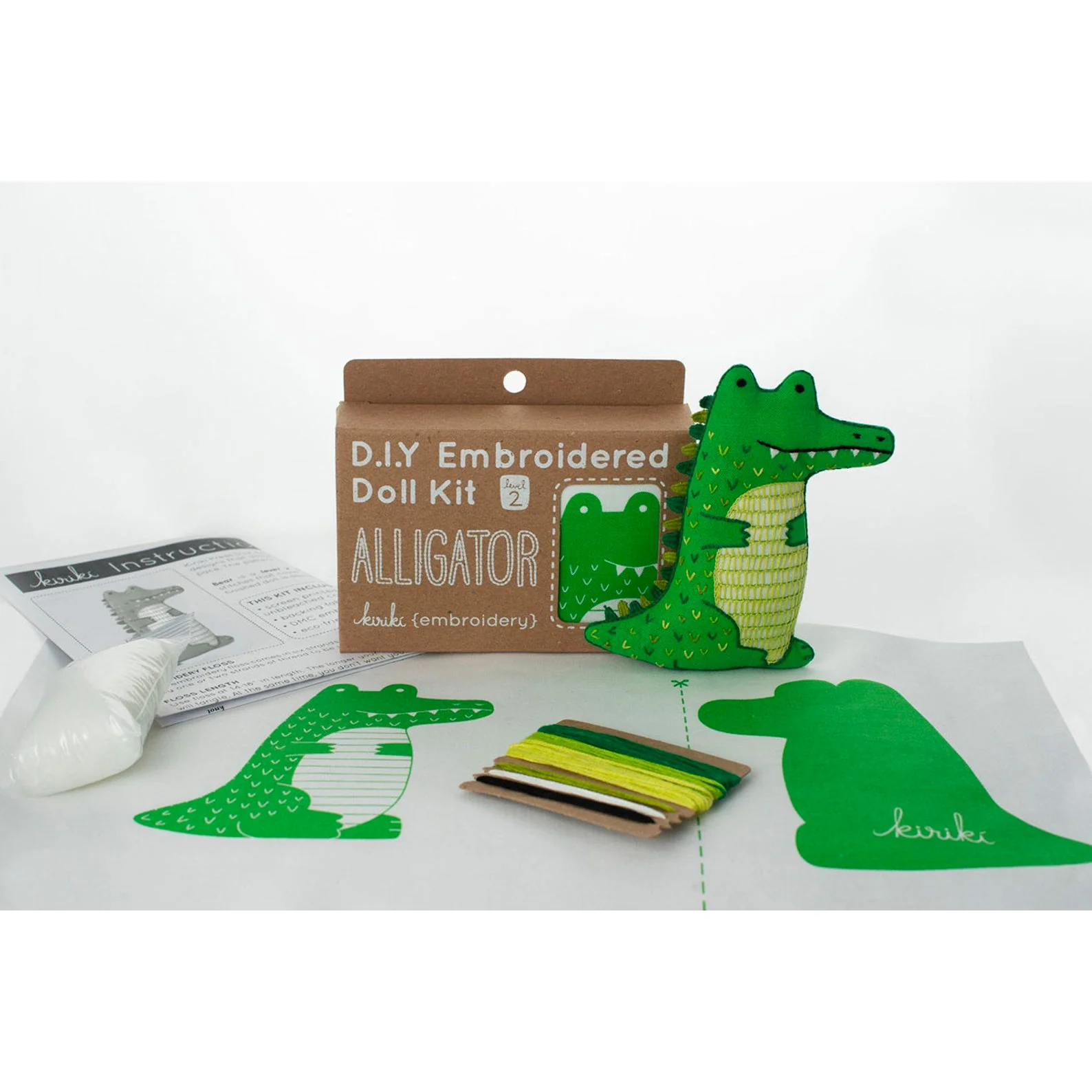 Hand Embroidered Plushie Doll Kit - Alligator - Image 3