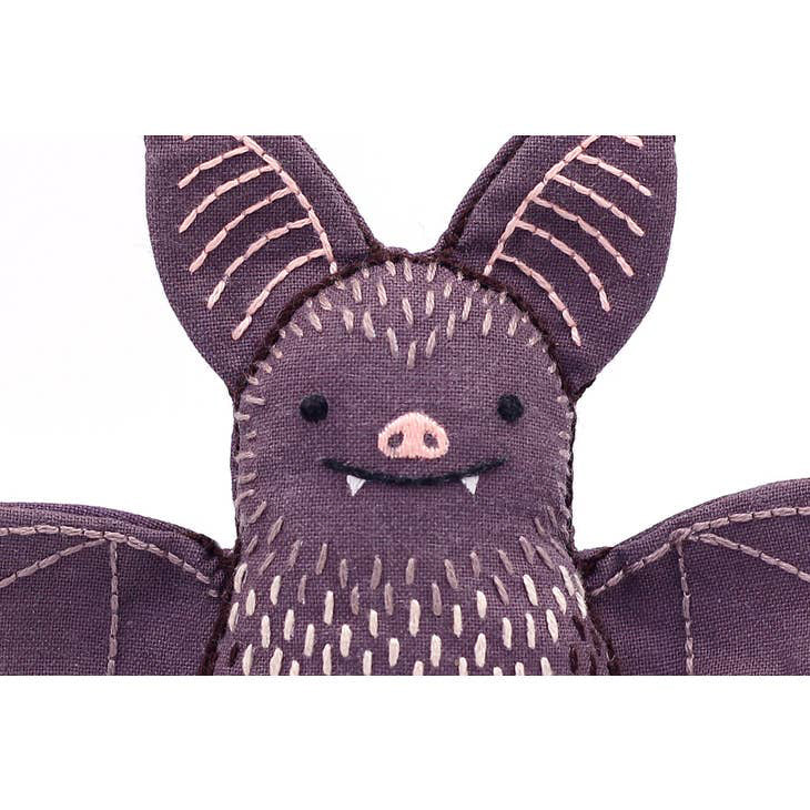 Hand Embroidered Plushie Doll Kit - Bat - Image 2