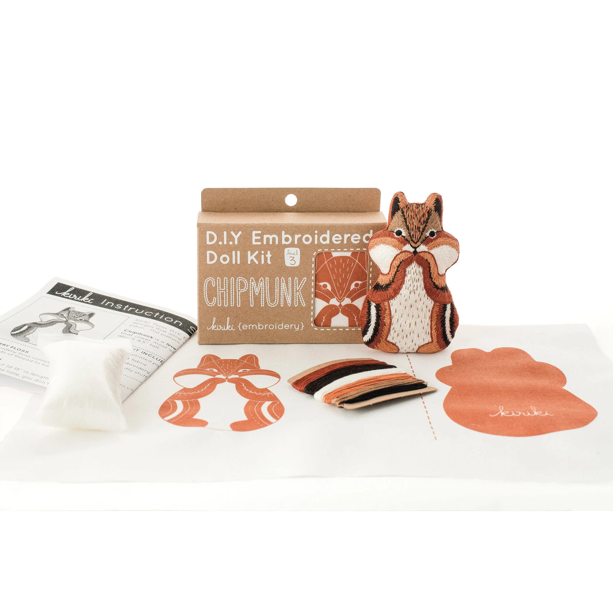 Hand Embroidered Plushie Doll Kit - Chipmunk - Image 3