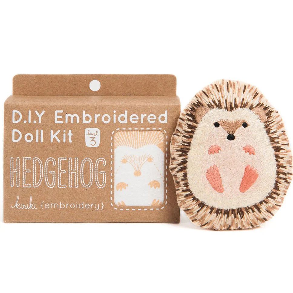 Hand Embroidered Plushie Doll Kit - Hedgehog - Image 2