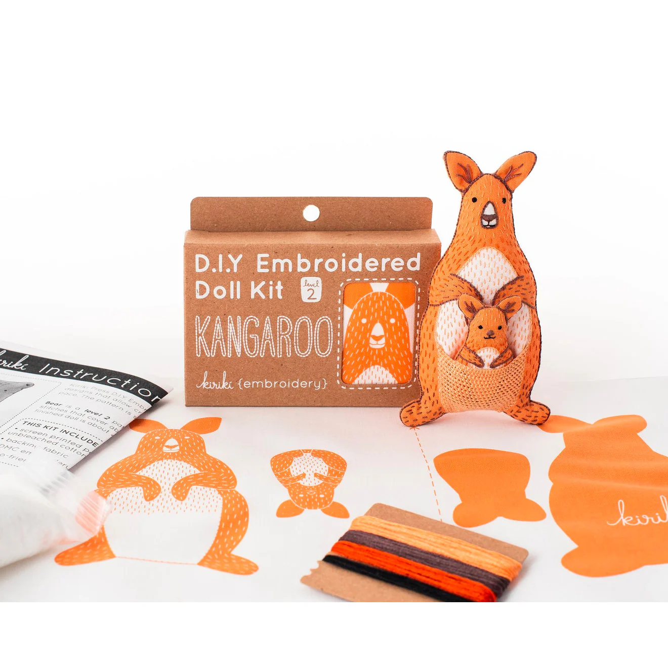 Hand Embroidered Plushie Doll Kit - Kangaroo - Image 4