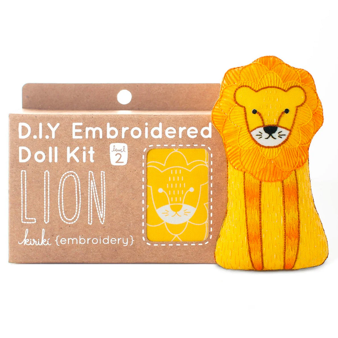 Hand Embroidered Plushie Doll Kit - Lion - Image 2