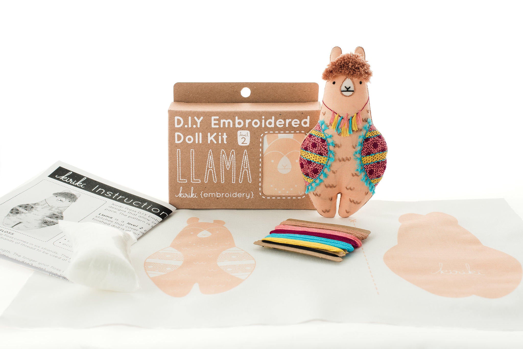 Hand Embroidered Plushie Doll Kit - Llama - Image 3