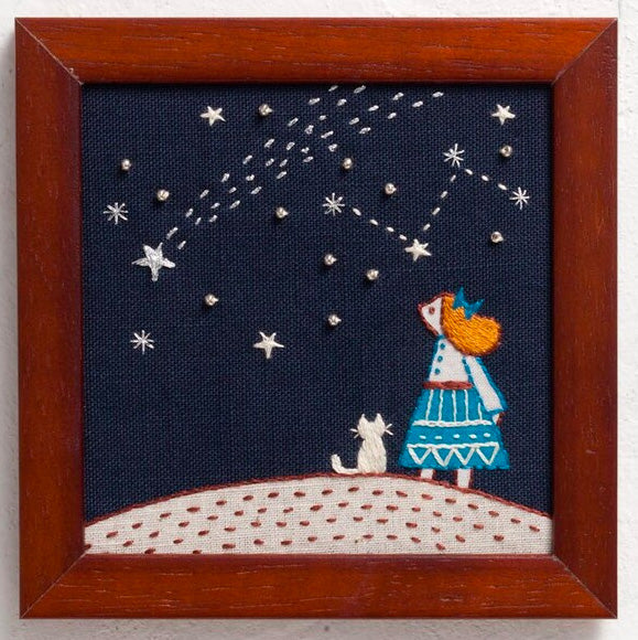 Hand Embroidery Kit - Everyday Life With Cats: Starry Sky