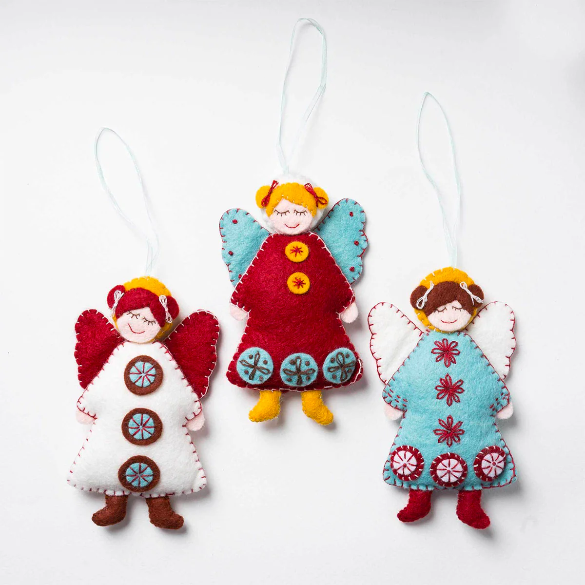 Hand Stitched Felt Craft Kit - Scandinavian Angels - Image 4