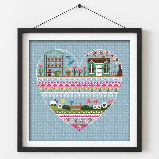 Heart of Spring Cross Stitch Pattern