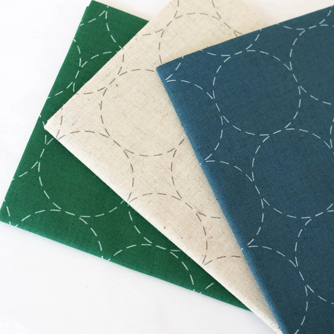 Hidamari Preprinted Sashiko Cloth - Maru-tsunagi (Circles) - Image 6