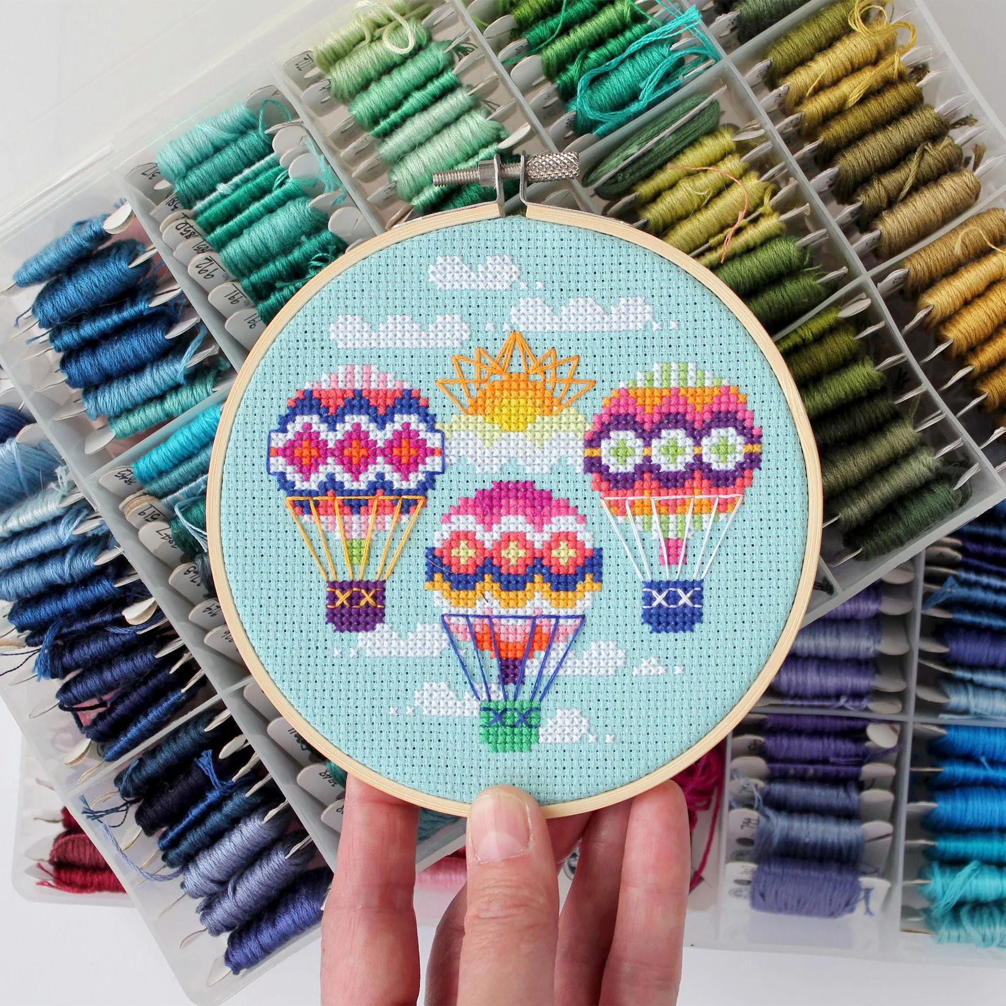 Hot Air Balloons Cross Stitch Kit - Image 3