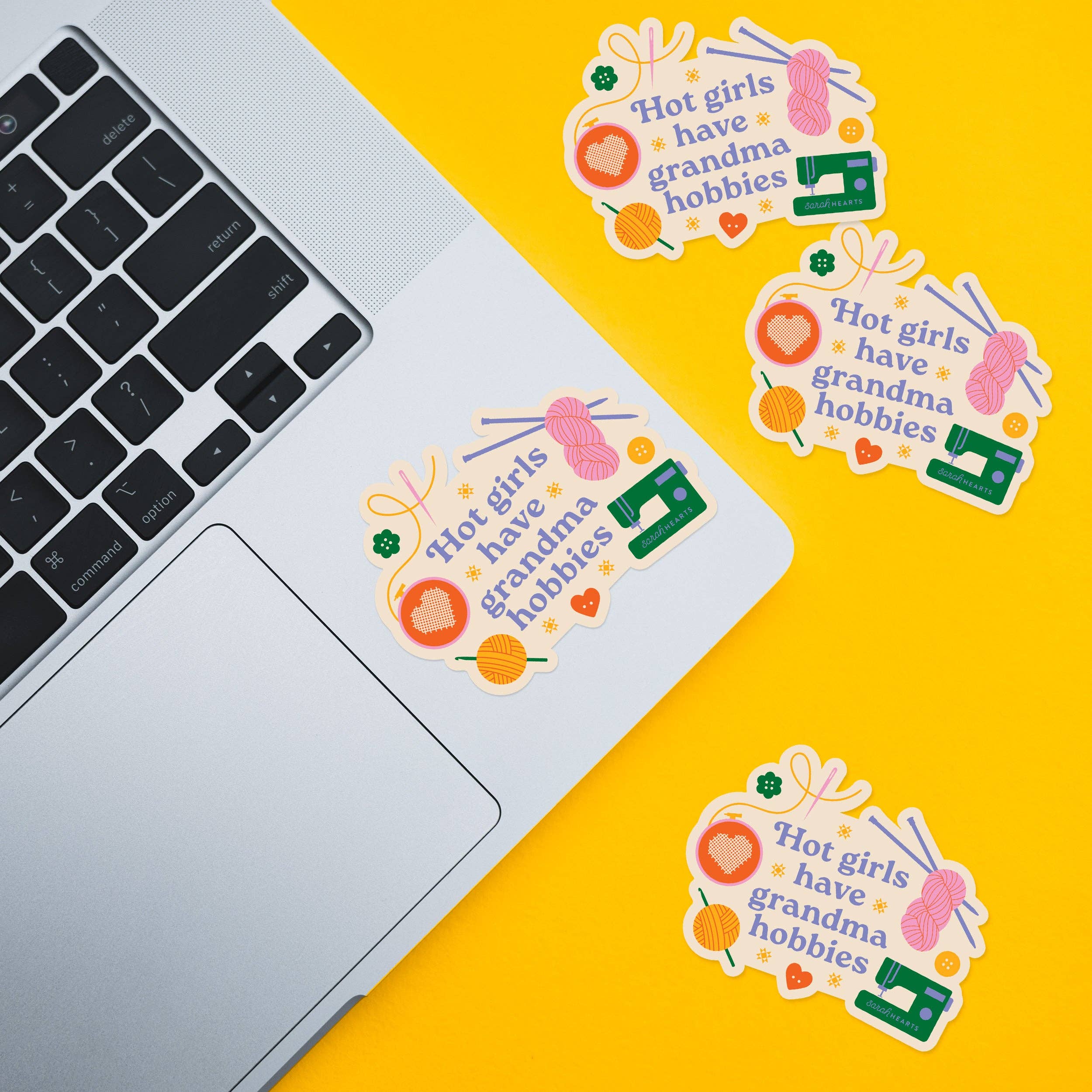 Hot Girls Have Grandma Hobbies Sticker - Image 2