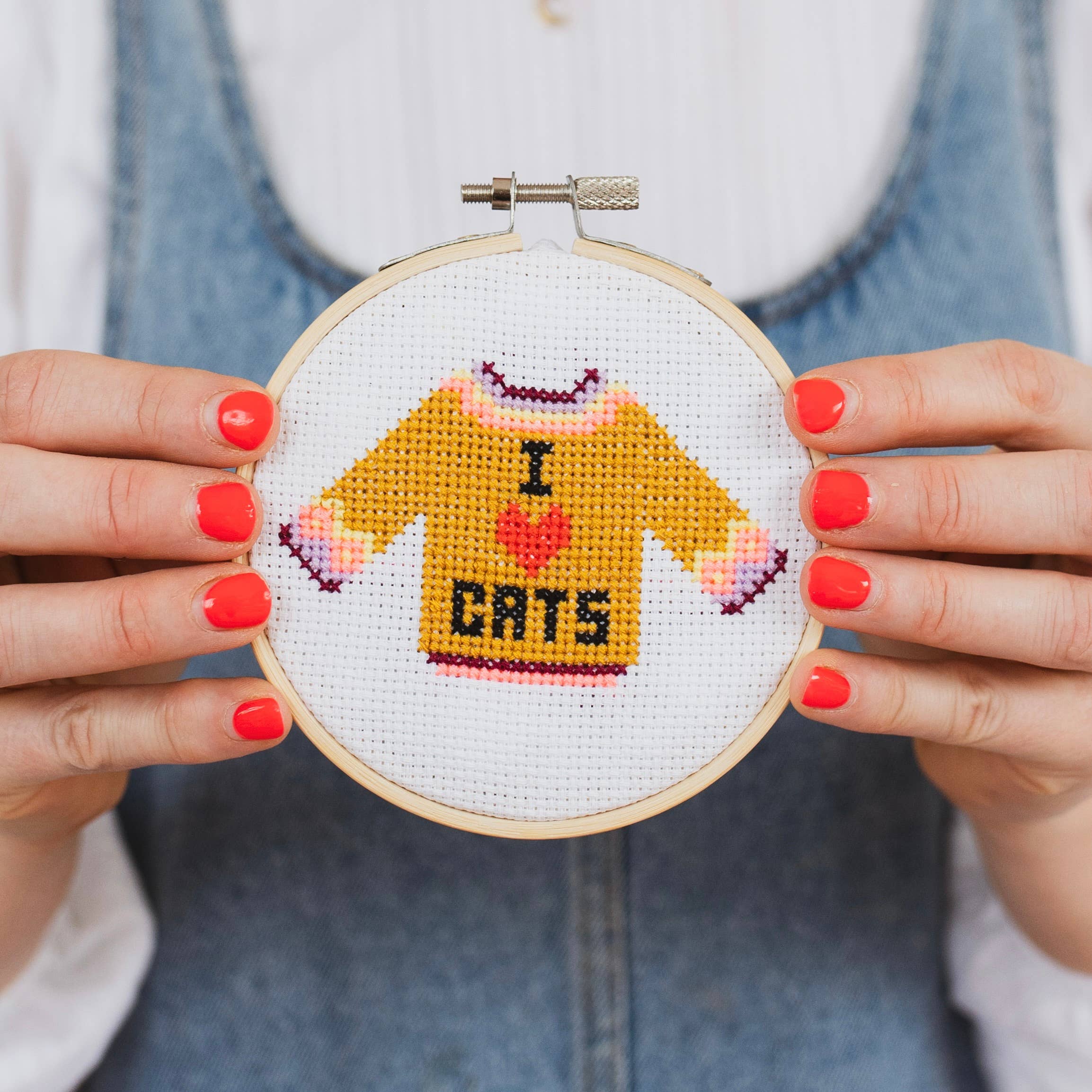 I Love Cats Cross Stitch Kit - Image 4