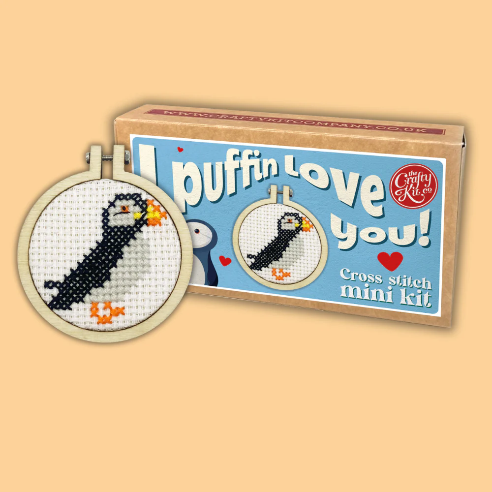 Mini Matchbox Cross Stitch Kit - I Puffin Love You