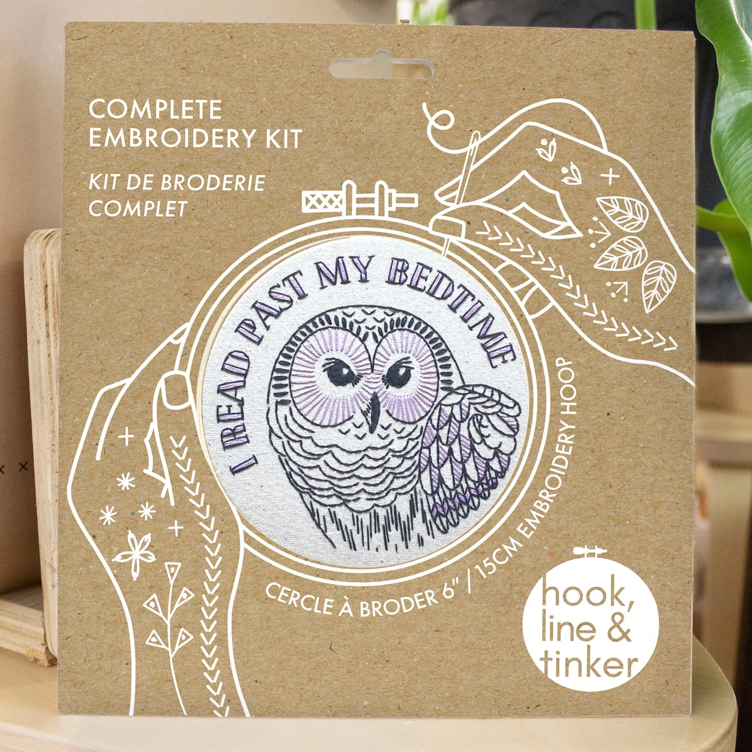 I Read Past My Bedtime Hand Embroidery Kit - Image 3