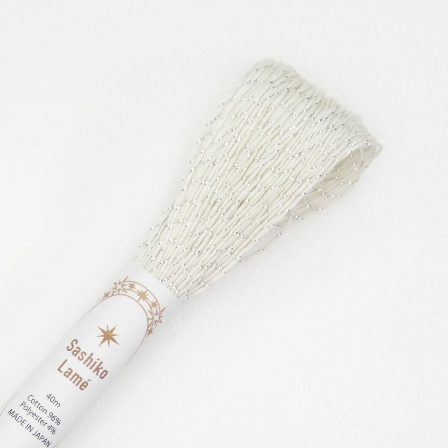 Japanese Lamé Sashiko Thread - Pearl White (#SL1)