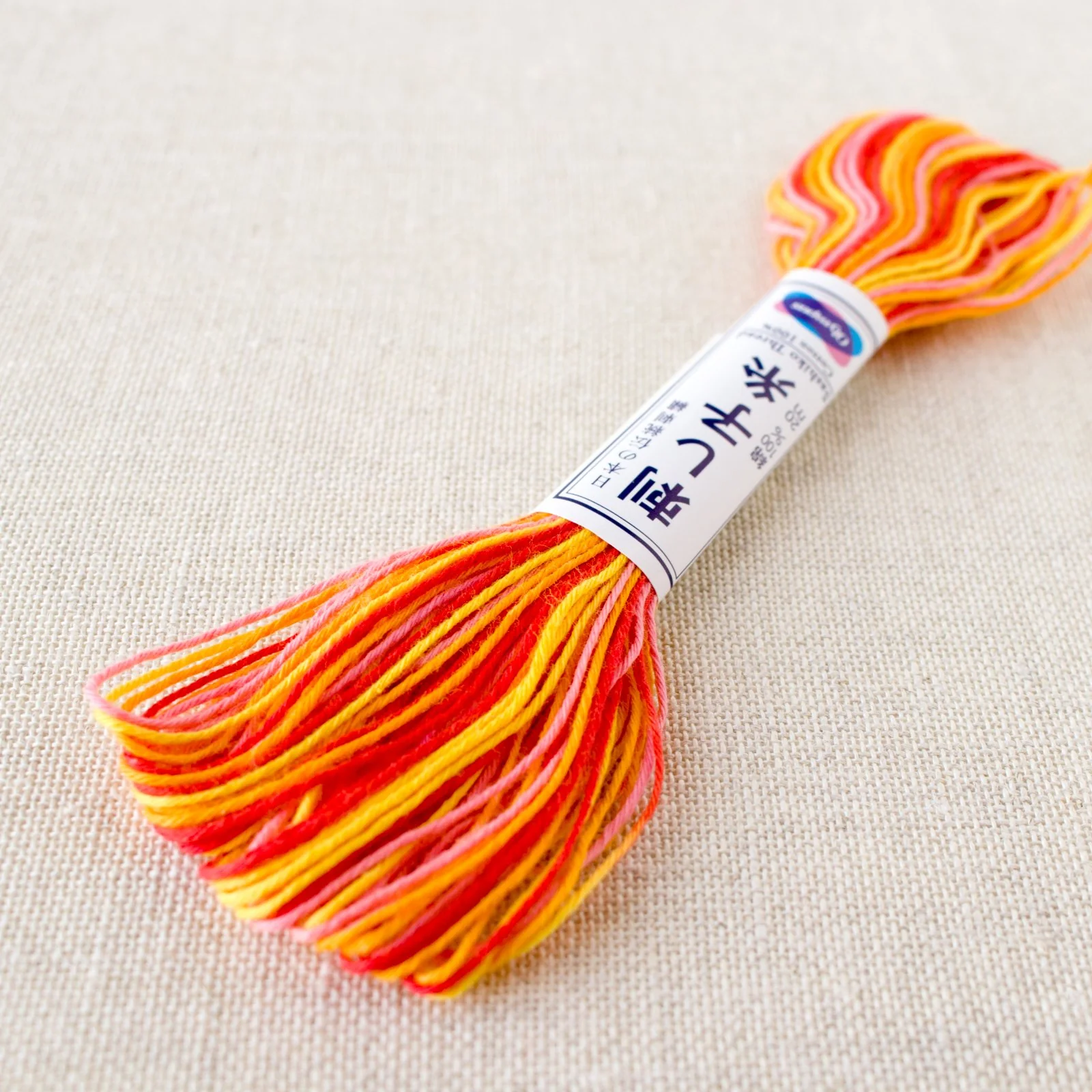 Japanese Sashiko Thread - Variegated Sunrise Orange (#75) - Image 3