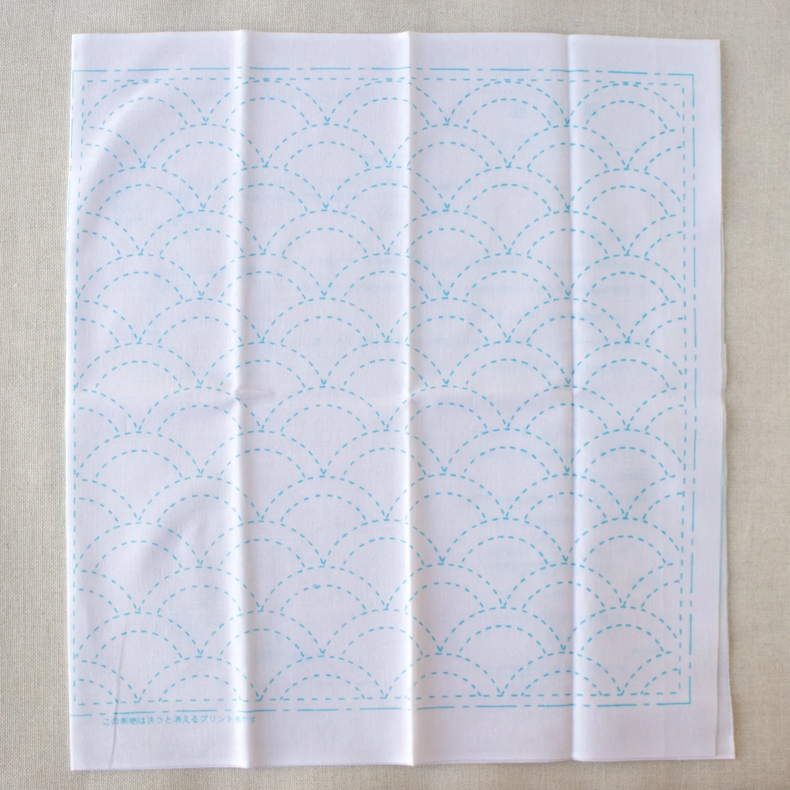Japanese Sashiko White Sampler Cloth - Waves - Image 2