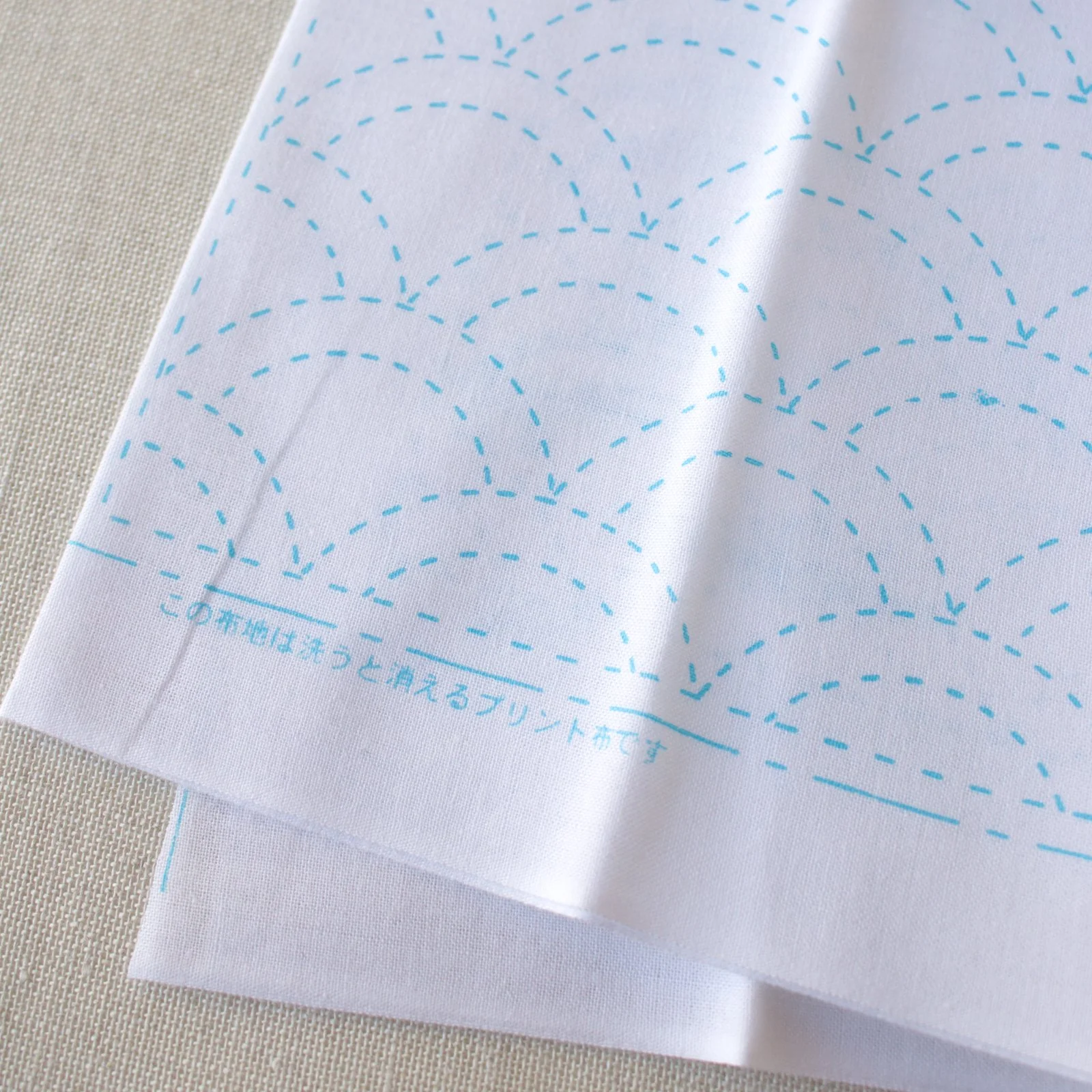 Japanese Sashiko White Sampler Cloth - Waves - Image 3