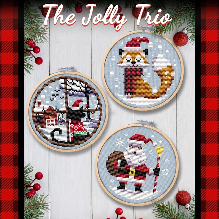 Jolly Trio Cross Stitch Pattern