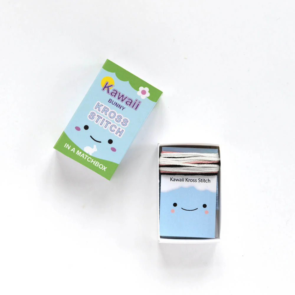Kawaii Bunny Mini Cross Stitch Kit in a Matchbox - Image 4