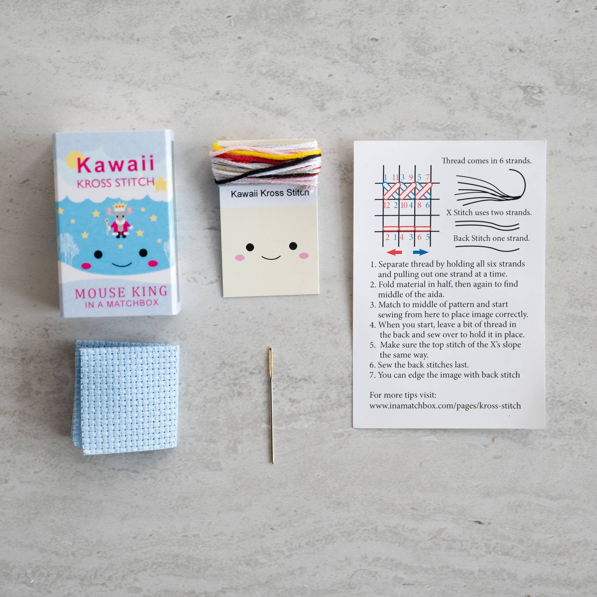 Kawaii Mouse King Mini Cross Stitch Kit - Image 4