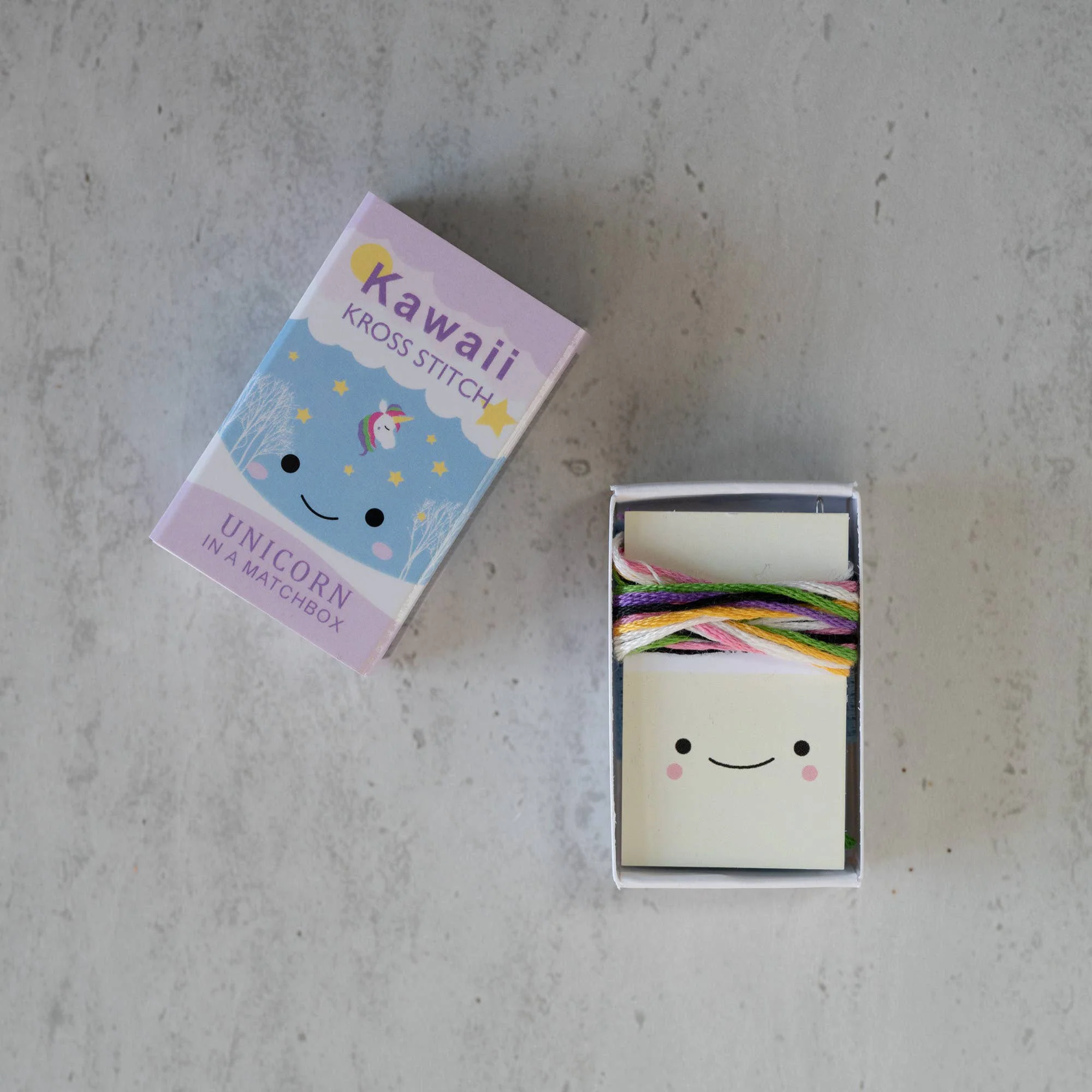 Kawaii Unicorn Mini Cross Stitch Kit in a Matchbox - Image 5