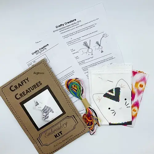 Kitty Stuffie Hand Embroidery Kit - Image 2