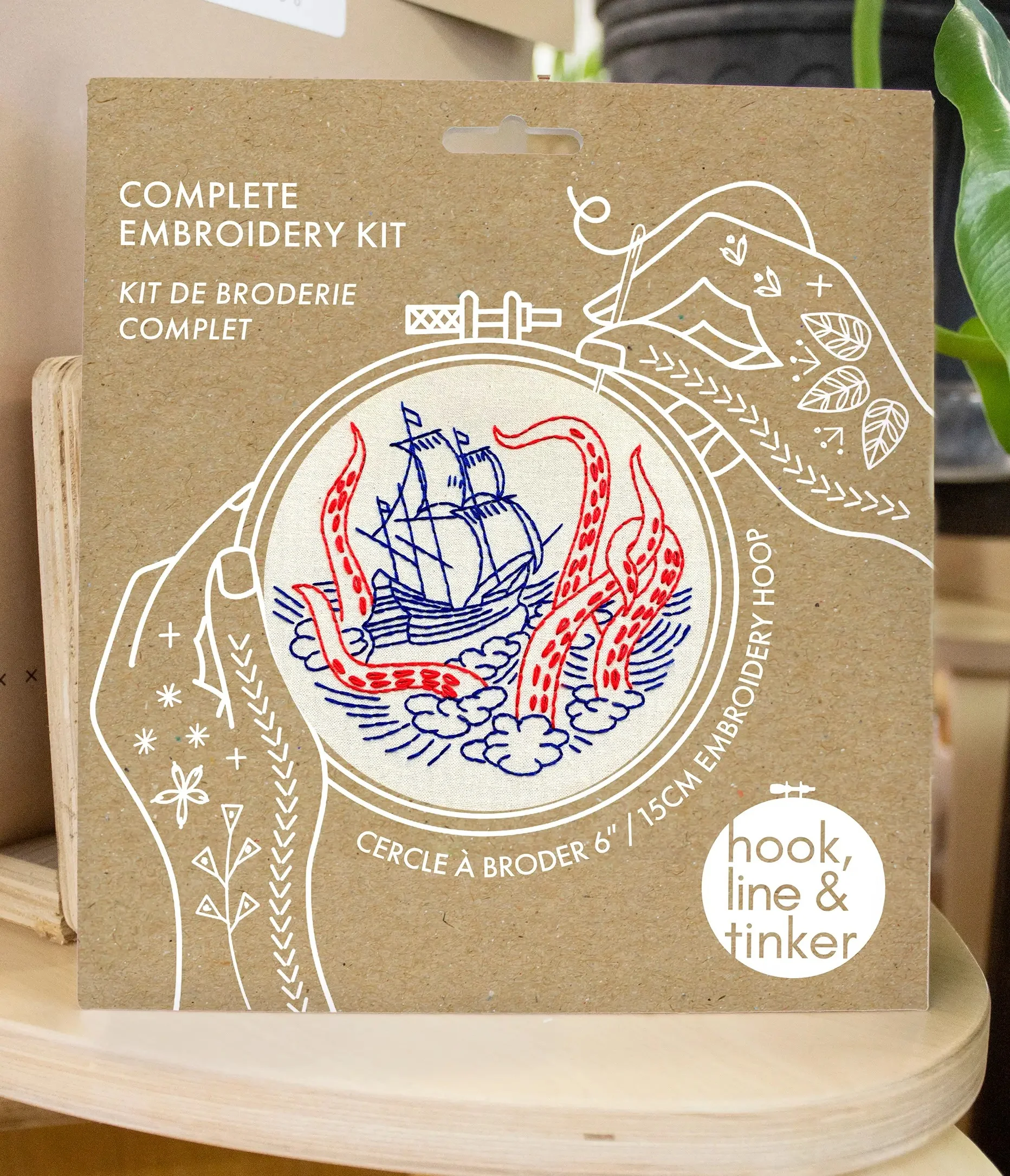 Kraken and Ship Hand Embroidery Kit - Image 4