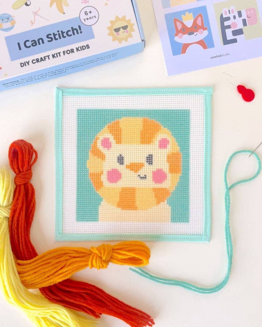 Needlepoint Kit for Kids - Leonardo, the Lion - Image 3