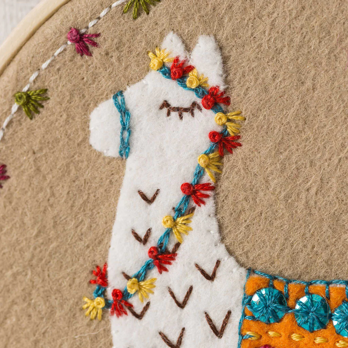 Llama Felt Appliqué Hoop Kit - Image 2