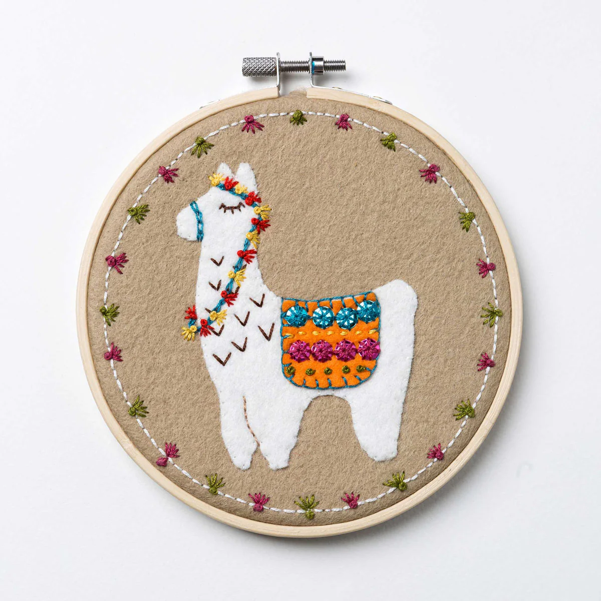 Llama Felt Appliqué Hoop Kit - Image 3