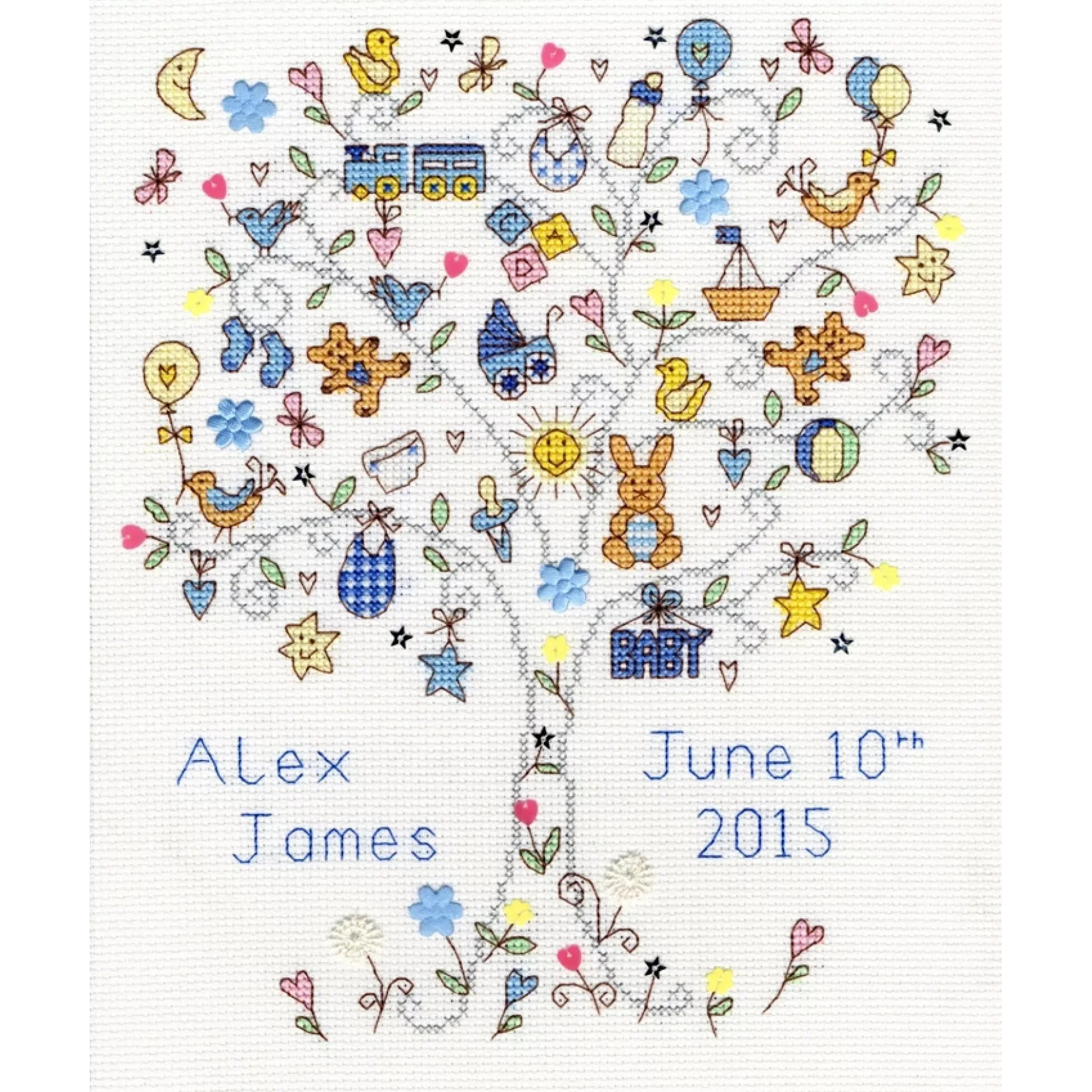 Love Baby Cross Stitch Kit - Blue