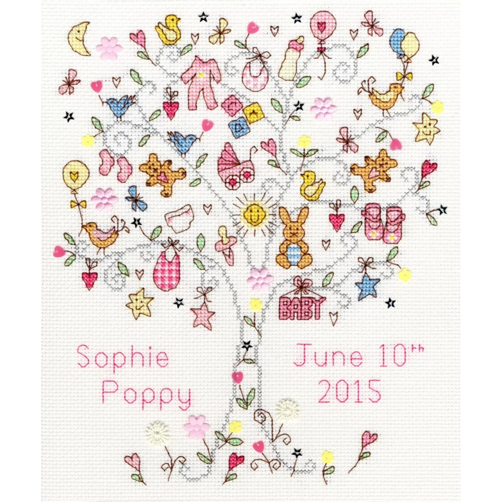 Love Baby Cross Stitch Kit - Pink