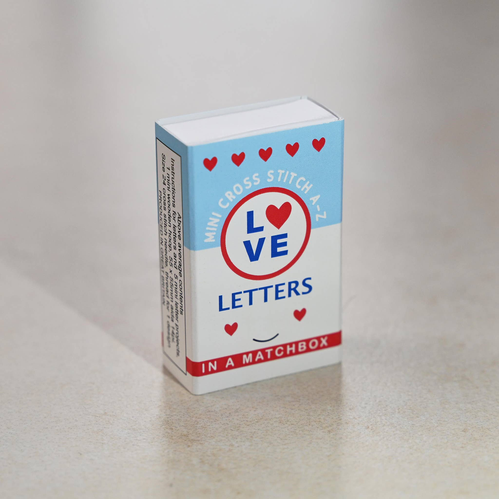 Love Letters Mini Hoop Cross Stitch in a Matchbox - Image 5