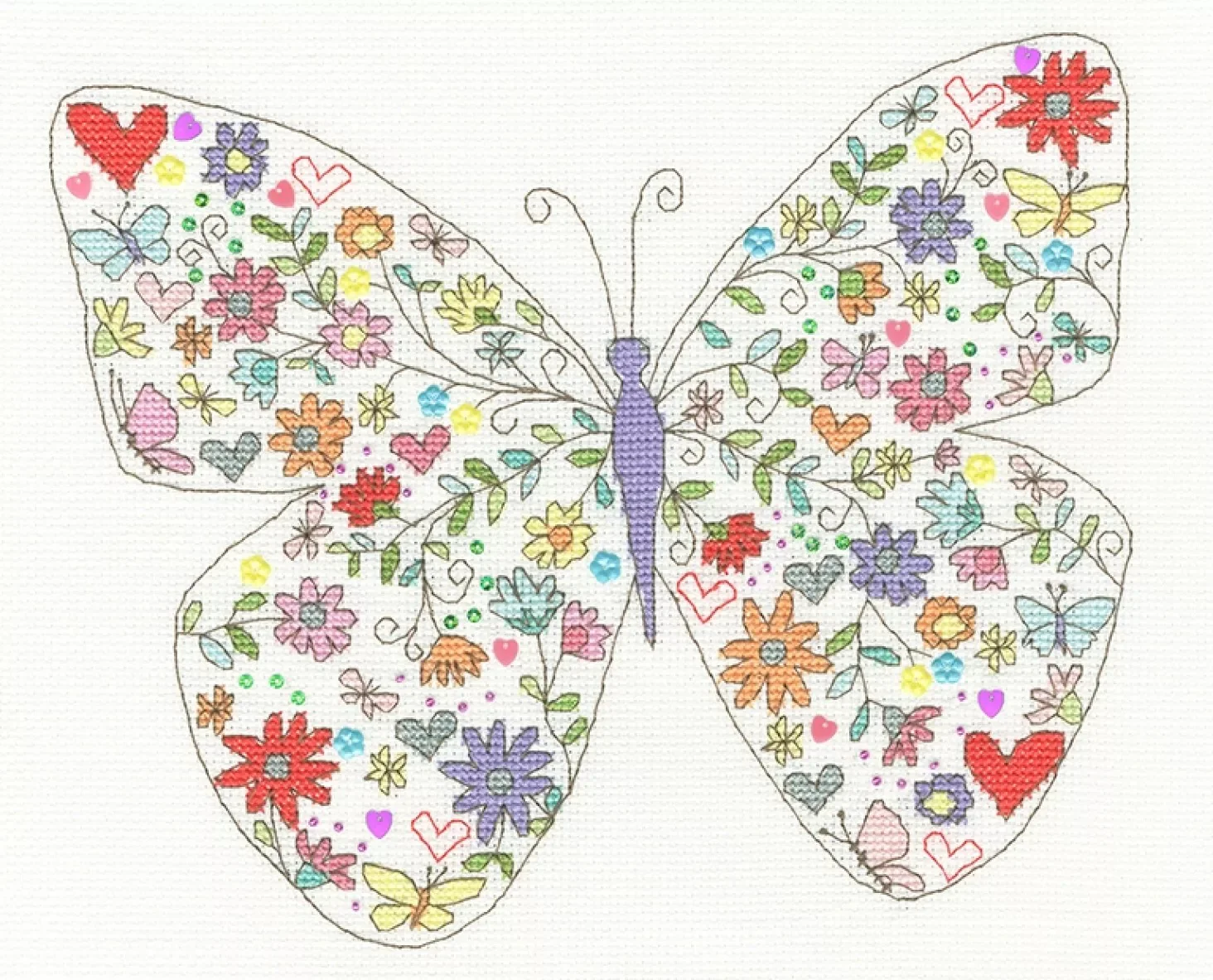 Lovely Butterfly Cross Stitch Kit - Image 2